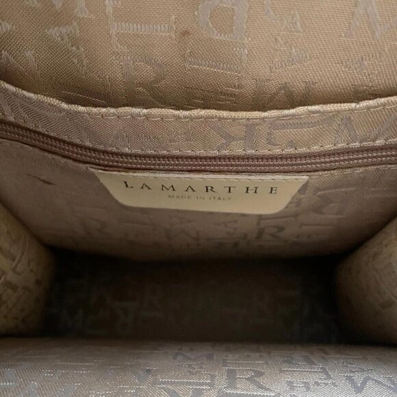 Lamarthe Sleek Cream Leather Backpack - Picture 5 of 5